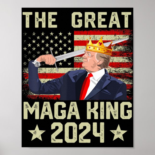 Poster Grand Roi Trump Biden politique Ultra Mega P (Devant)