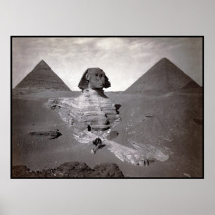Poster Grand Sphinx de Giza Nécropole et Pyramides
