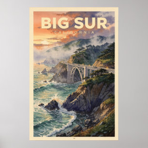 Poster Grand Sur Californie Voyage Rétro
