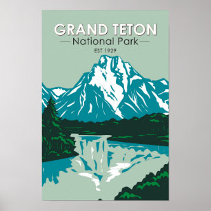 Poster Grand Teton Jackson Hole Valley National Park