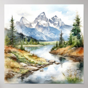Poster Grand Teton National Park Painting Imprimer