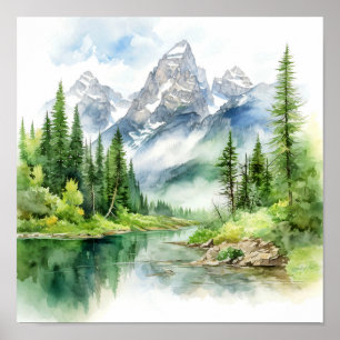 Poster Grand Teton National Park Painting Imprimer