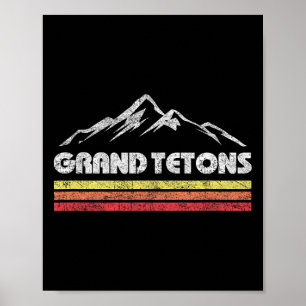 Poster Grand Teton National Park Wyoming Montagne Rétro R