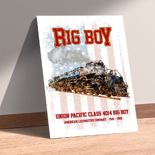 Poster Grand train à vapeur vintage Big Boy Locomotive am