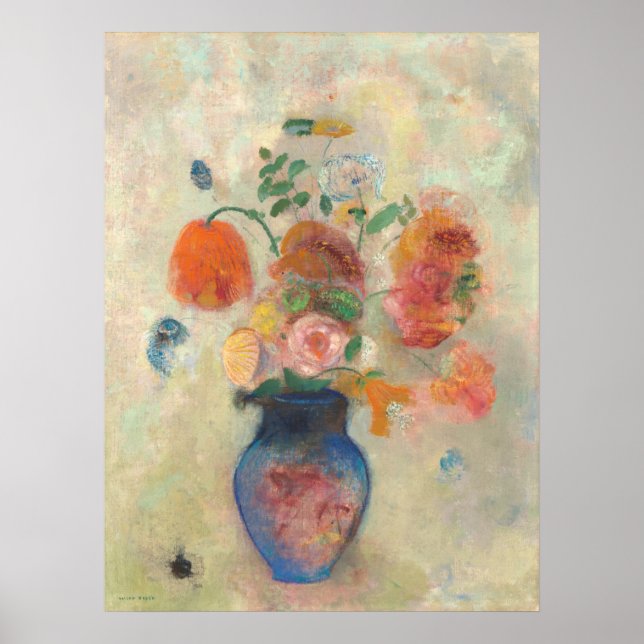 Poster Grand Vase aux fleurs - Odilon Redon Art (Devant)