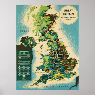 Poster Grande-Bretagne ~Poster de voyage britannique Vint