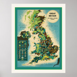 Poster Grande-Bretagne ~ Voyage britannique Vintage