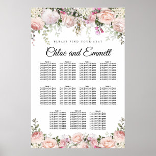 Poster Grande carte de sièges Mariages à 11 tables en fle