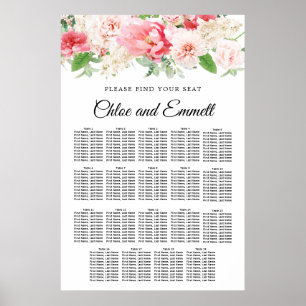 Poster Grande carte de sièges Mariages à 19 tables en fle