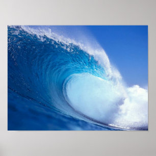Poster Grande copie bleue de vague