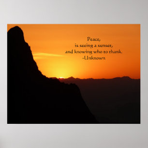 Poster Grande courbure Coucher du soleil-avec la citation