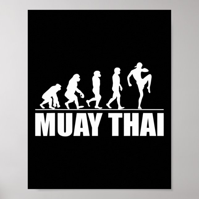 Poster Grande évolution de Muay Thai Cadeau Kickboxing Ma (Devant)