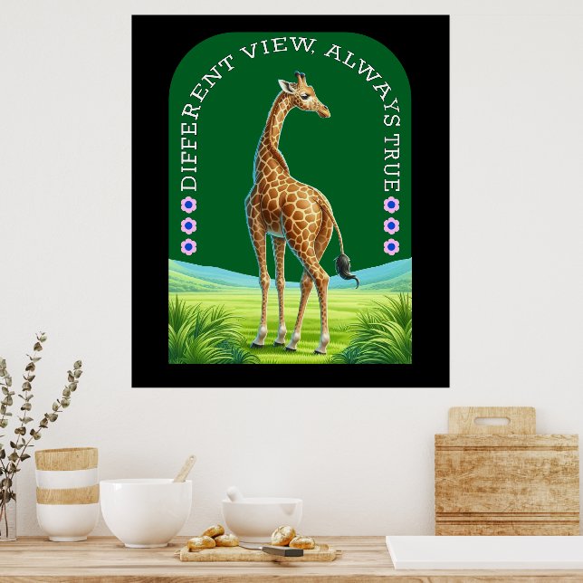 Poster grande girafe debout (Cuisine)