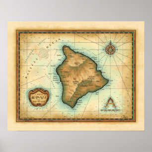 Poster Grande île d'Hawaii