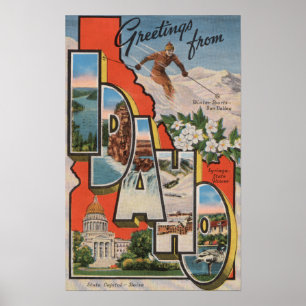 Poster Grande lettre ScenesIdaho de l'Idaho (ski)