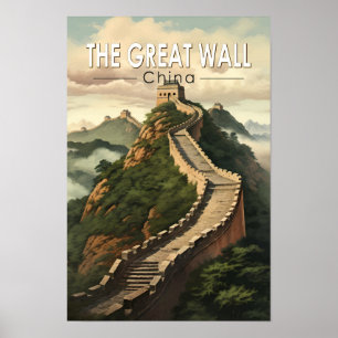 Poster Grande Muraille de Chine Art de Voyage Vintage