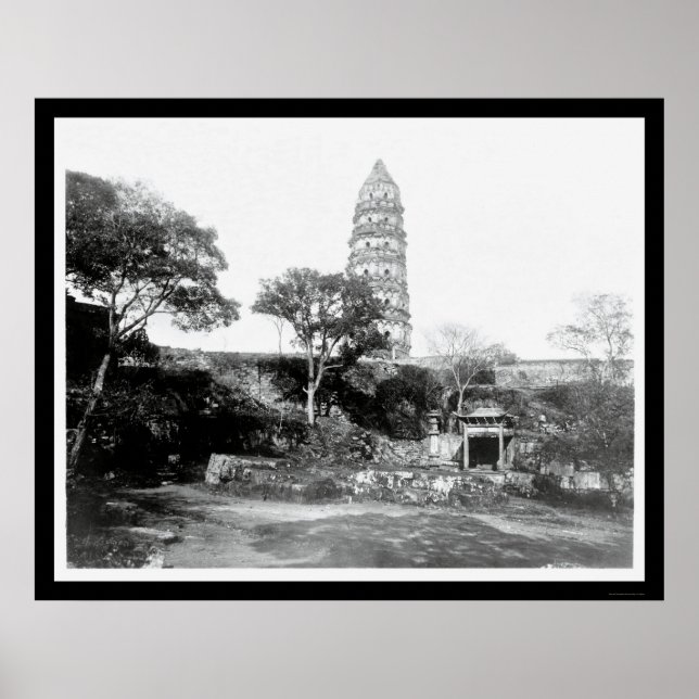 Poster Grande pagode à Soochow, Chine 1898 (Devant)