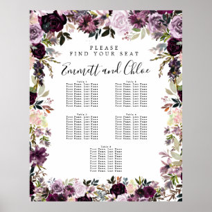 Poster Grande Plaine rose violet Plaine 5 tables
