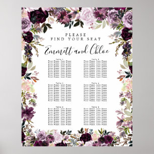 Poster Grande Plaine rose violet Plaine 6 tables