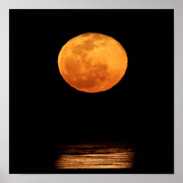 Poster Grande Pleine lune | South Padre Island, Texas (Devant)