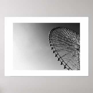 Poster Grande roue en noir et blanc