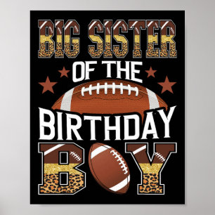 Poster Grande Soeur De L'Anniversaire Garçon Football Jeu