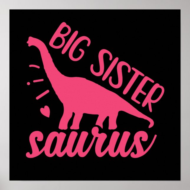 Poster Grande soeur Saurus en rose (Devant)