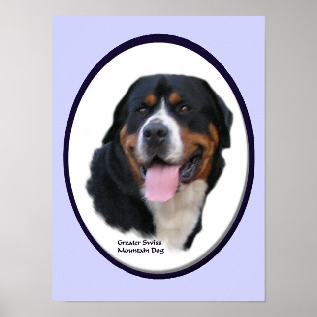 Poster Grande Suisse Mountain Dog Art Imprimer (Devant)