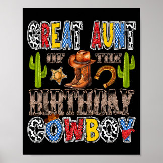 Poster Grande tante du cow-boy d'anniversaire western ann