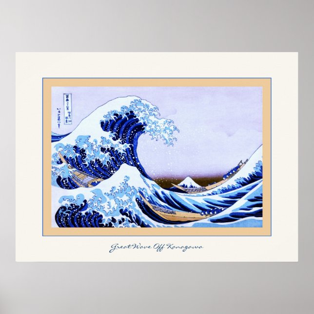 Poster Grande vague au large de Kanagawa (Devant)