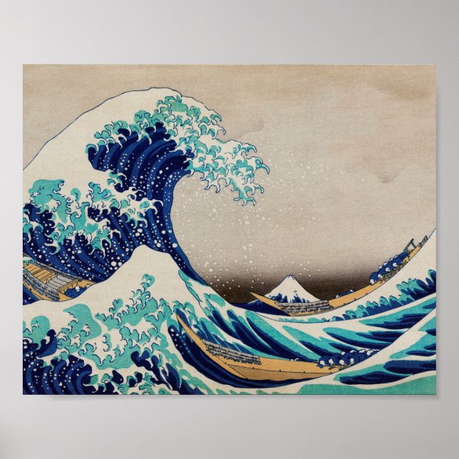 Poster Grande vague d'Hokusai au large de Kanagawa. art j (Devant)