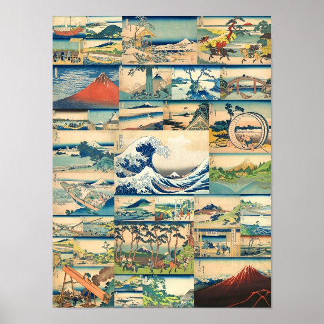 Poster Grande vague Hokusai Mont Fuji Imprimantes japonai (Devant)
