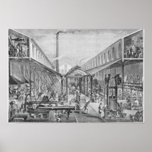 Poster Grandes industries, ateliers de construction