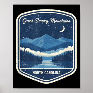 Poster Grandes montagnes fumées Caroline du Nord Randonné