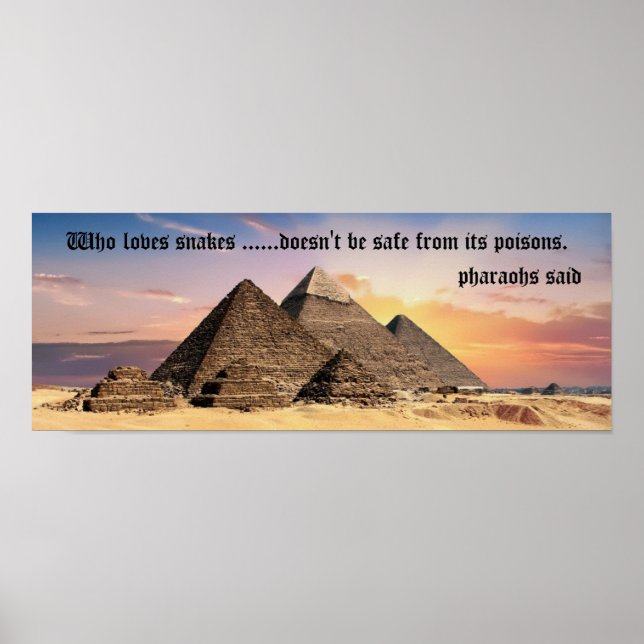 Poster Grandes pyramides égyptiennes avec pharaons citati (Devant)