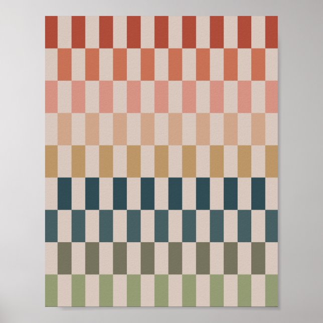 Poster Grandes Tailles Vertes Et Terracottes (Devant)