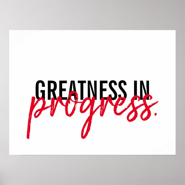 Poster "Grandeur du progrès" inspirant la motivation. (Devant)