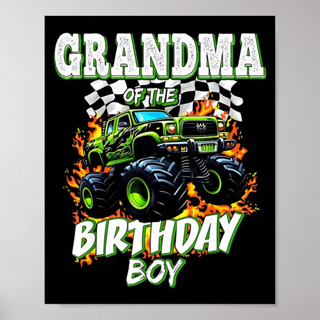 Poster Grandma Of The Birthday Boy Monster Truck Birthday (Devant)