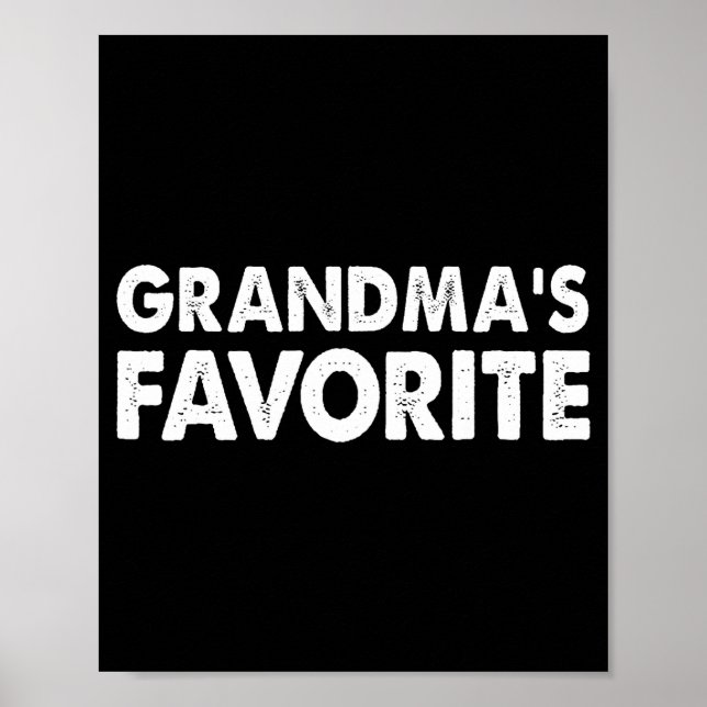 Poster Grandma's Favorite Funny Grandparent Granhild Vint (Devant)