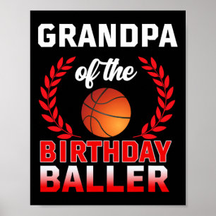 Poster GRANDPA De Baller Basketball Anniversaire Thème Bd