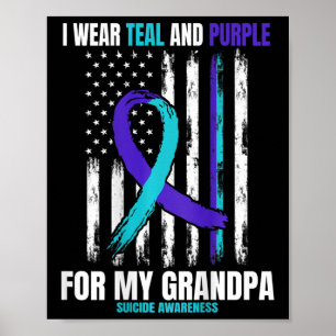 Poster Grandpa Prévention du suicide Drapeau américain