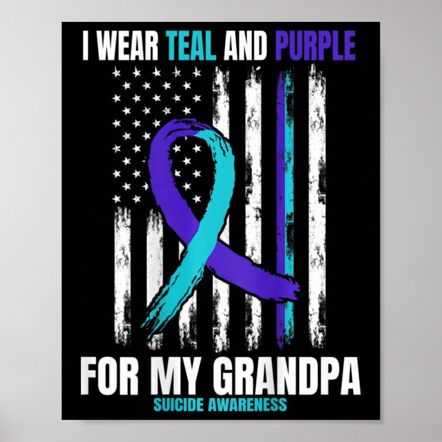 Poster Grandpa Prévention du suicide Drapeau américain (Devant)