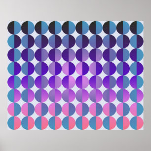 Poster Grands cercles d'art op par pourpre et magenta de