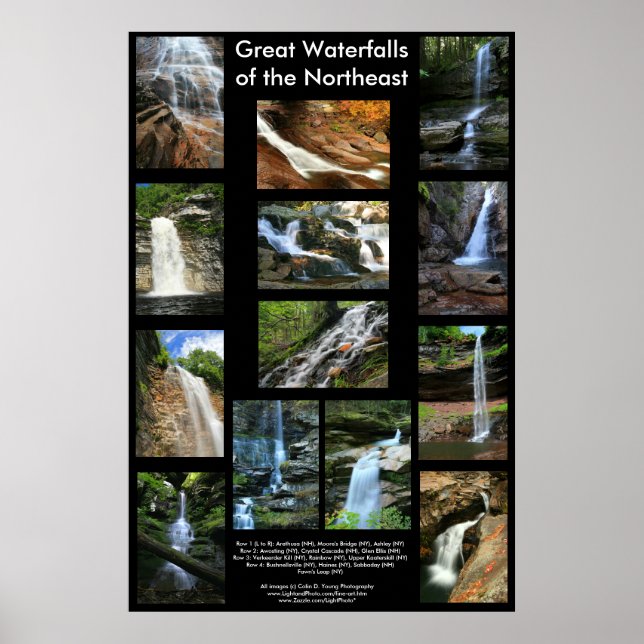 Poster Grands chutes d'eau de l'affiche du nord-est (Devant)