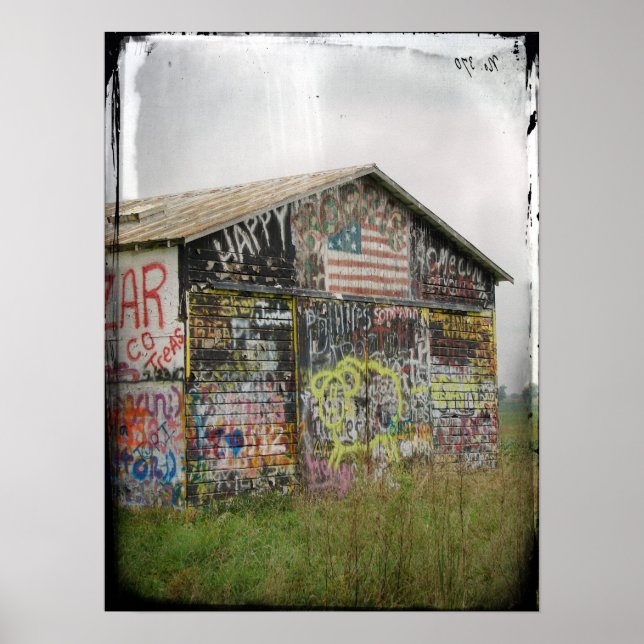 Poster Grange de graffiti (Devant)