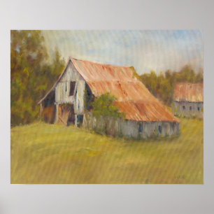 Poster Grange de toit de bidon