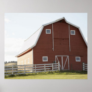 Poster Grange en paysage rural