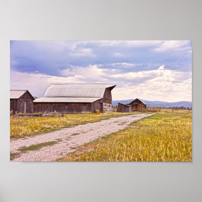 Poster Granges de Mormon Row, Grand Teton National Park (Devant)