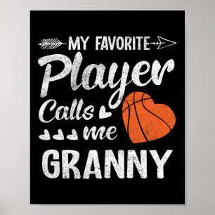Poster Granny Basketball Mon Joueur Favori M'Appelle Gran