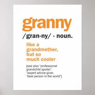 Poster Granny Définition Grandma Cadeau